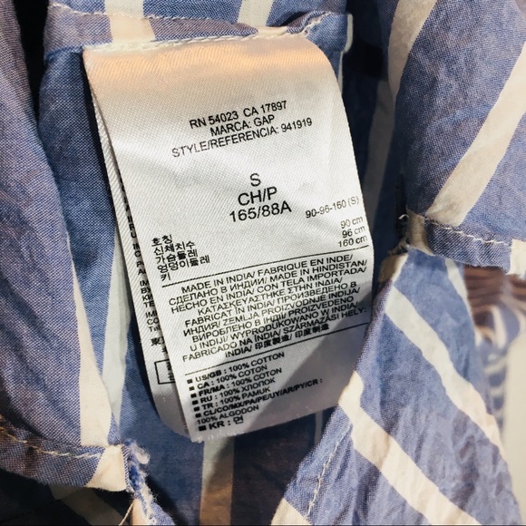 GAP Chambray Striped Blouse Dress Women’s SMALL - Picture 6 of 7